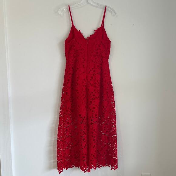 ASTR the Label Lace V-Neck Spaghetti Strap Dress, Red, Women's Size Large - Picture 4 of 8